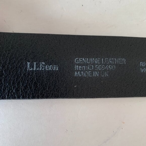 L.L. BEAN GENUINE LEATHER BLACK BELT SIZE 36  MADE IN UK RN 71341 - Picture 7 of 8